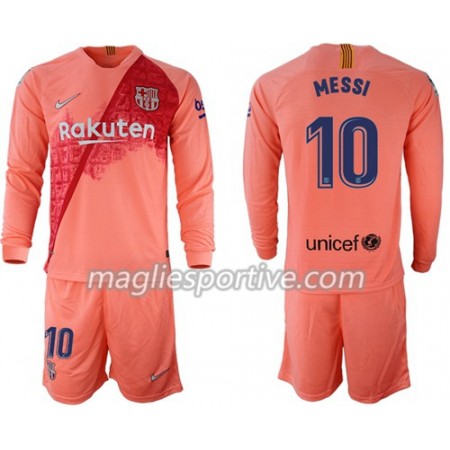 Completo Calcio Barcellona Messi 10 Bambino Divisa Terza 2018/2019 ML